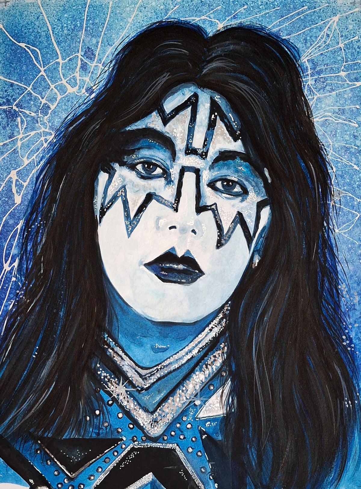 KISS-ACE FREHLEY 'Fractured Mirror' 18" x 12" Art Print