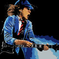 AC/DC ANGUS YOUNG 'Riff Raff' 12" x 12" Art Print