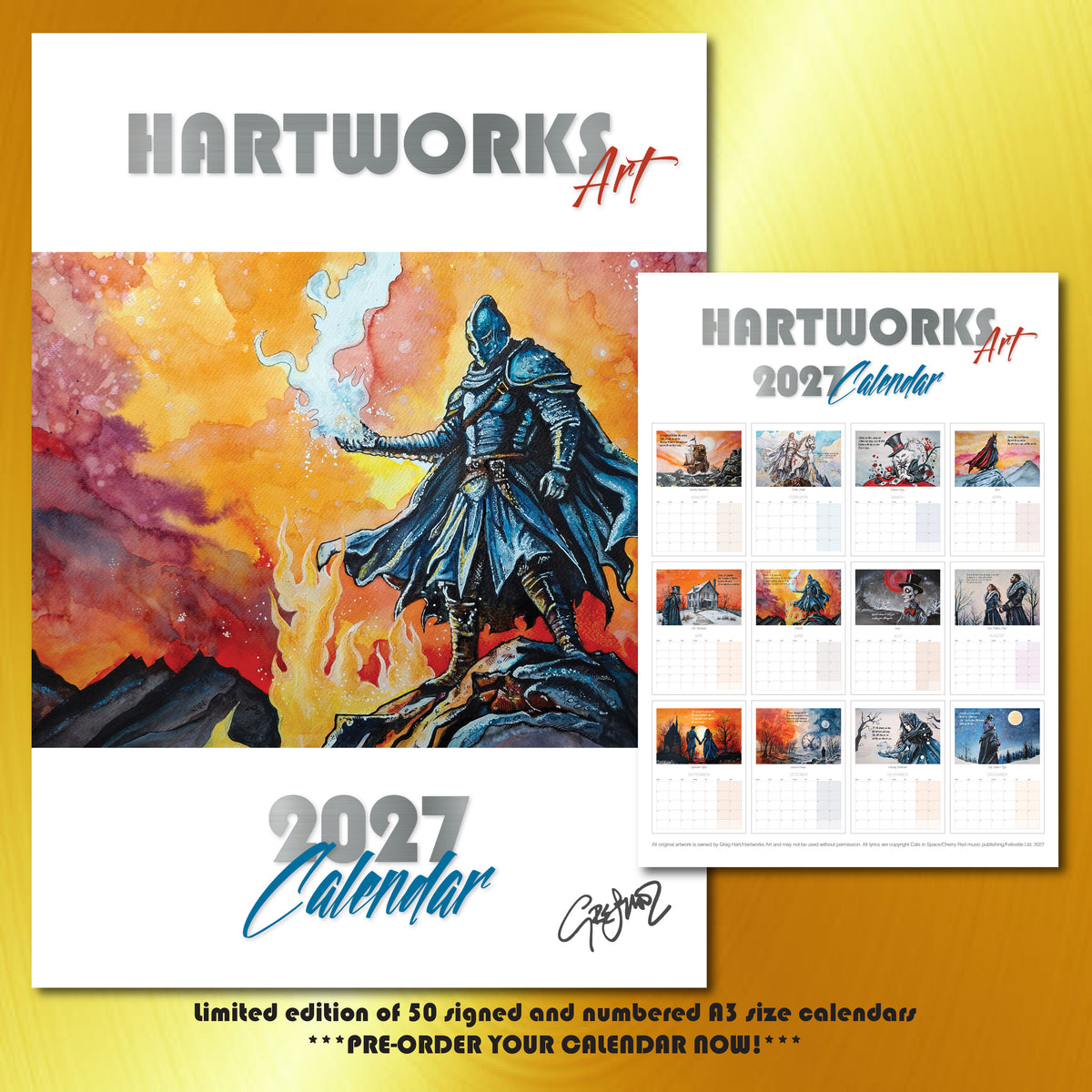 Cats in Space 'Lyric Art' 2027 Calendar -Limited Edition
