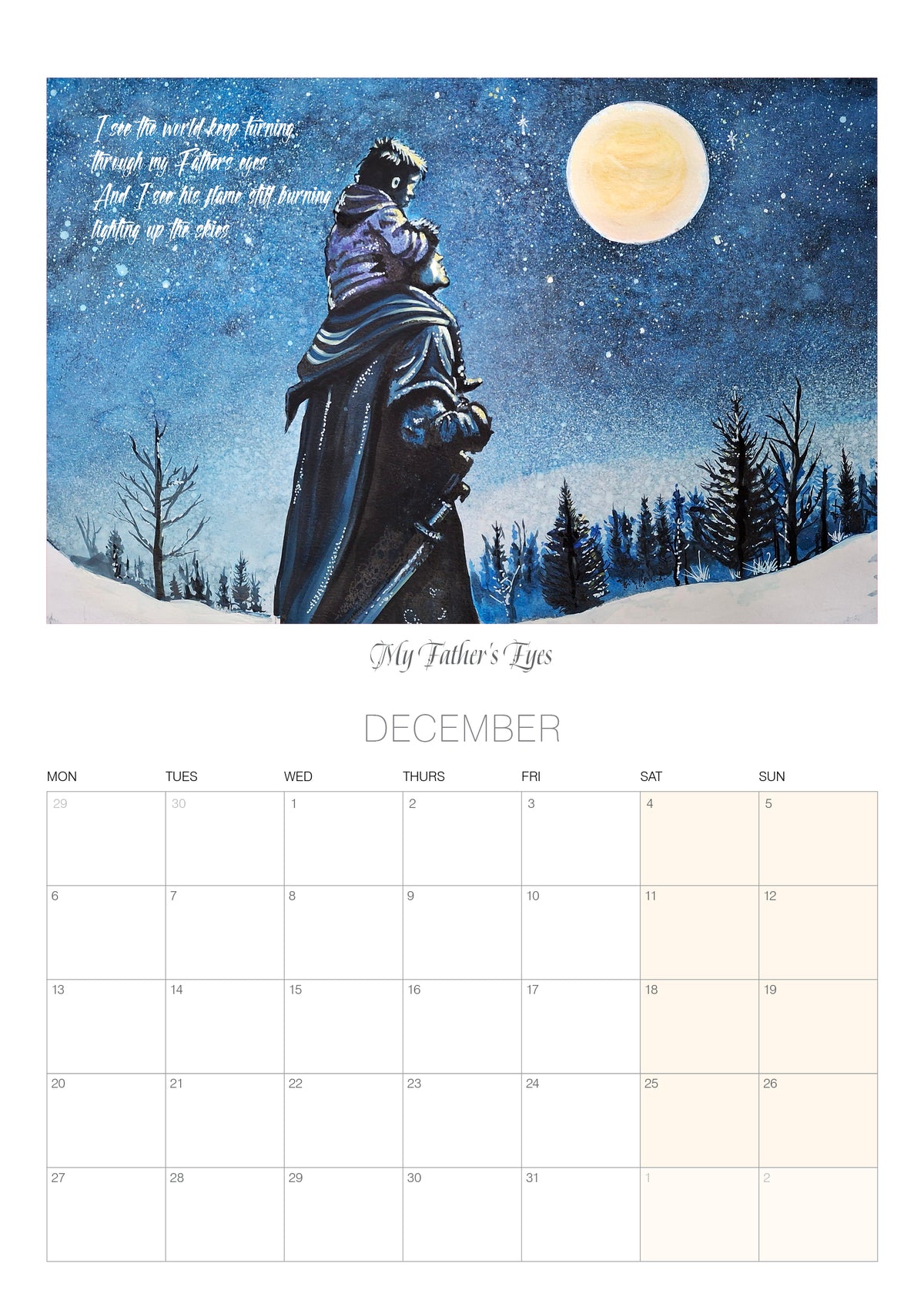 Cats in Space 'Lyric Art' 2027 Calendar -Limited Edition