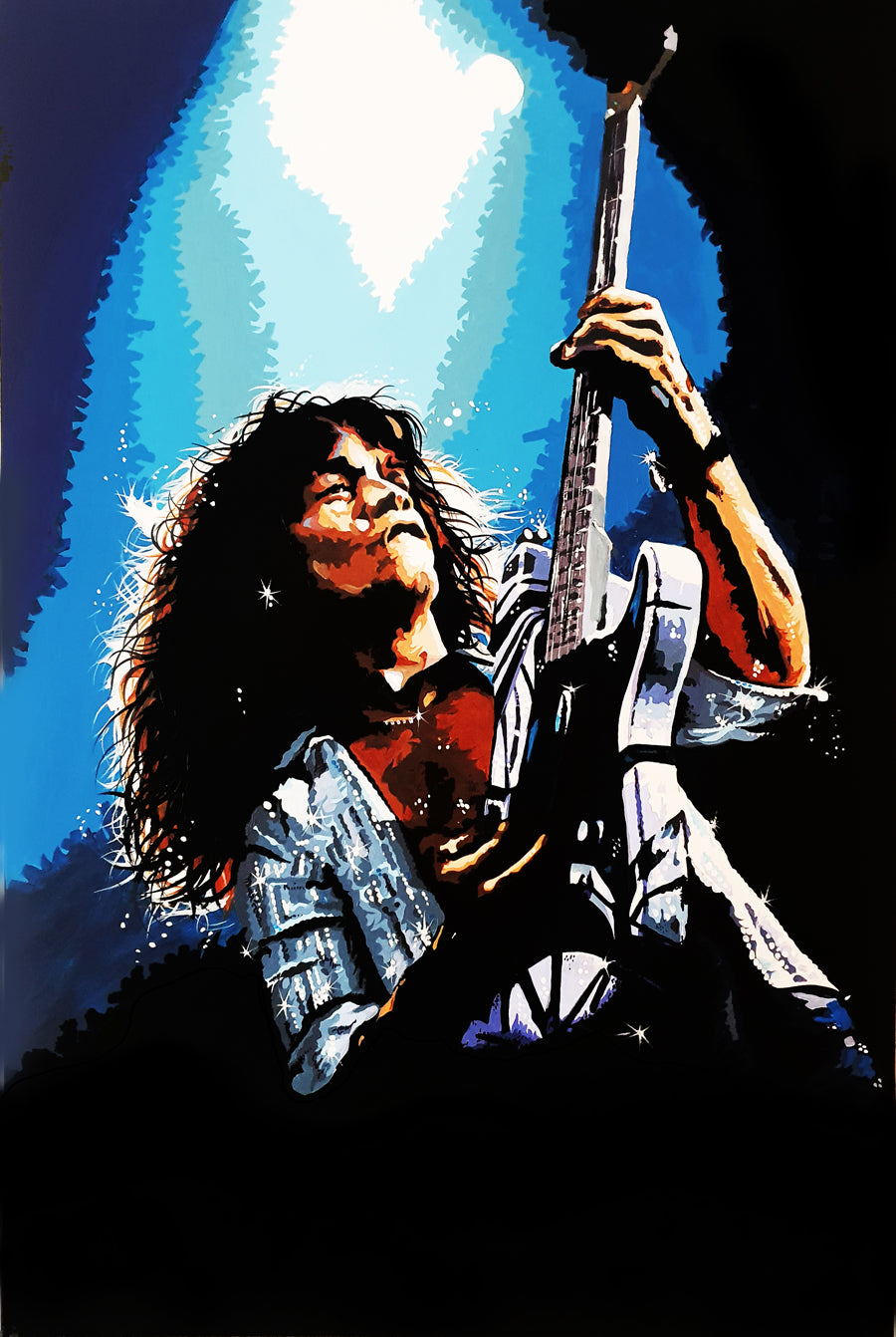 EDDIE VAN HALEN 'Eruption' 18" x 12" Art Print