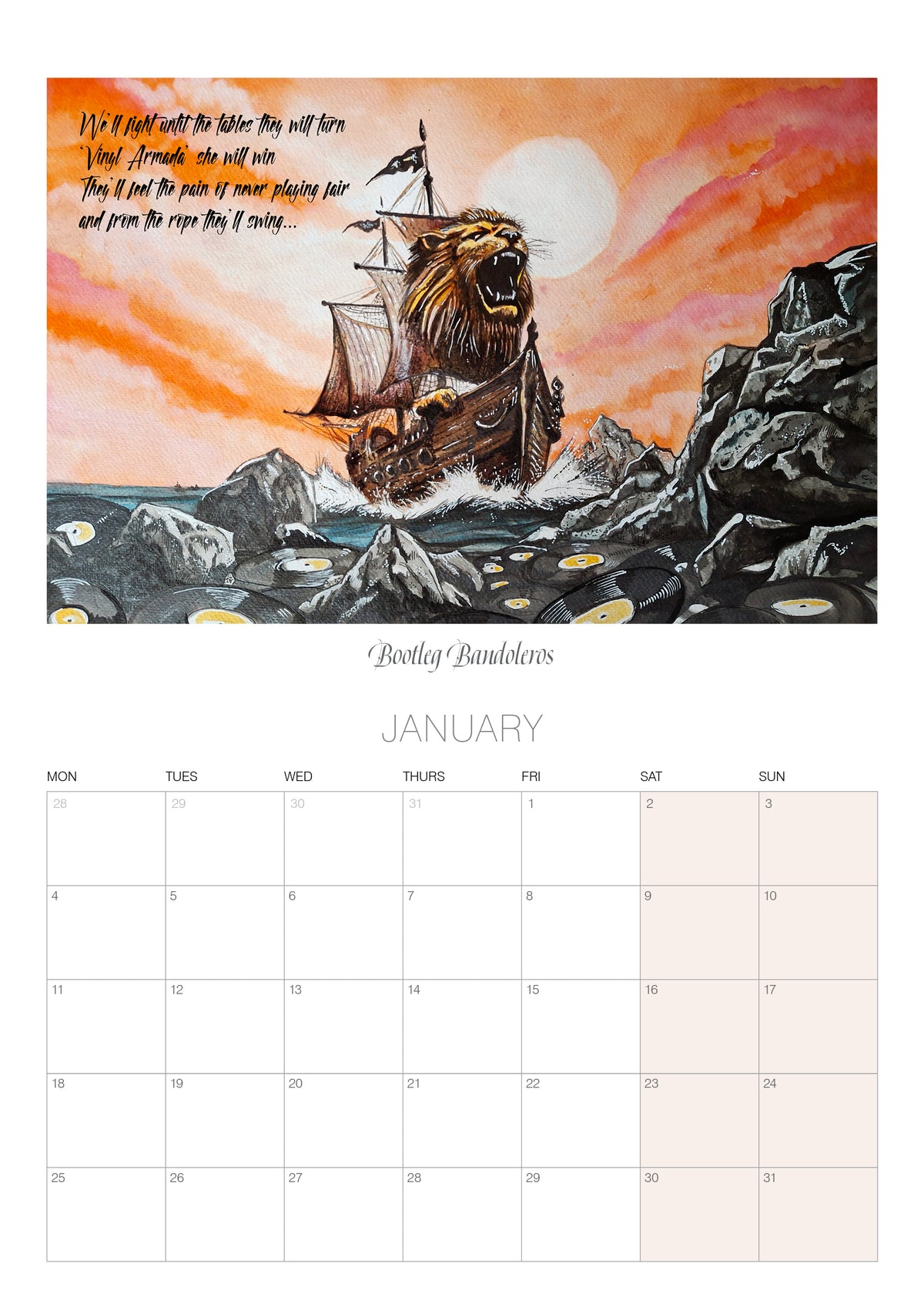 Cats in Space 'Lyric Art' 2027 Calendar -Limited Edition