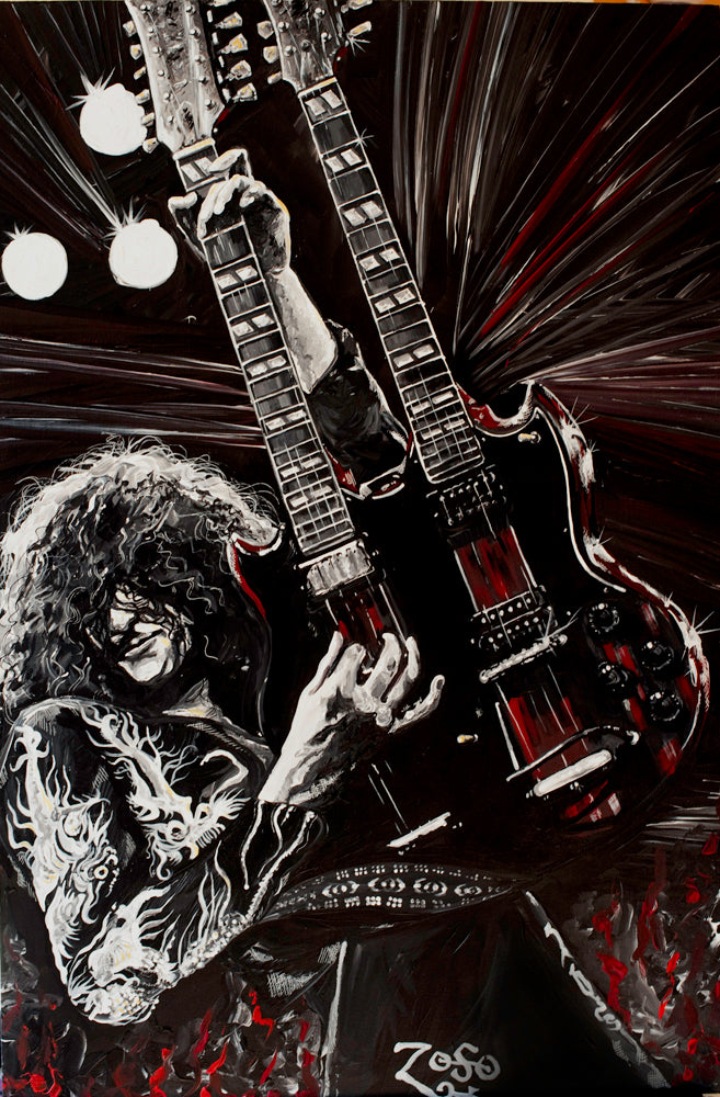 LED ZEPPELIN 'Jimmy Page' 18" x 12" Art Print