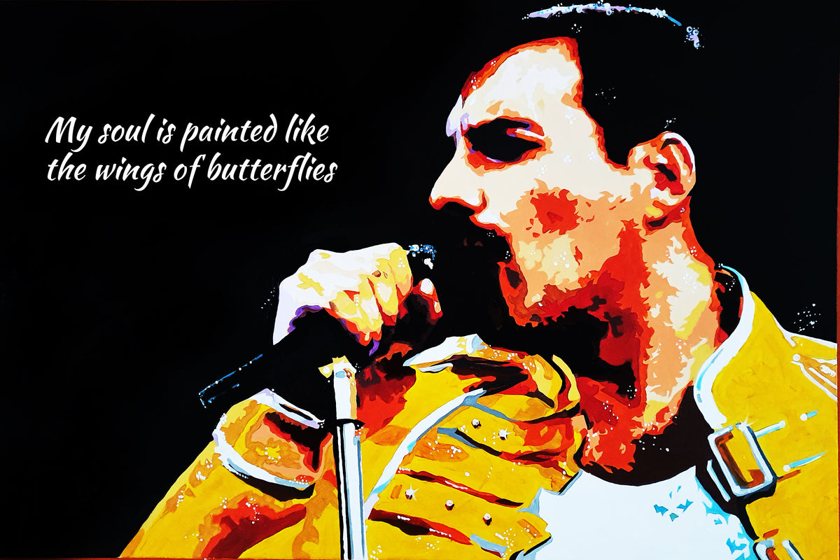 FREDDIE MERCURY 'Wings of Butterflies' 18" x 12" Art Print